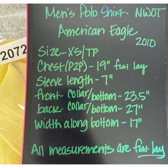 American Eagle Outfitters Yellow Polo Shirt XS Athletic Fit Cotton Made Vietnam - Picture 10 of 11